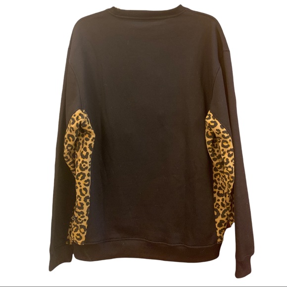 Screenshot size 3X sweatshirt Extra Teddy patch and leopard print sleeves - Picture 2 of 6